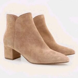 Cole Haan ELYSE Blush Suede Leather Ankle Boot Shoe Bootie Block Heel Women 7.5